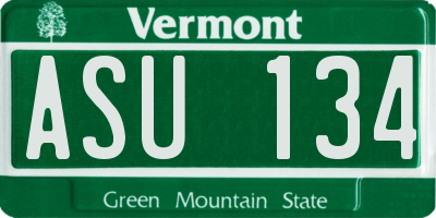 VT license plate ASU134