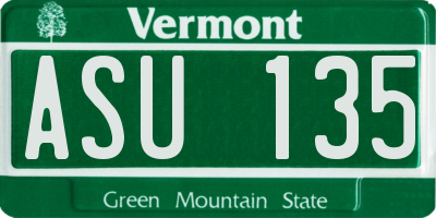 VT license plate ASU135