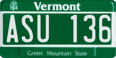 VT license plate ASU136