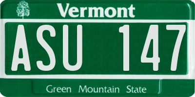 VT license plate ASU147