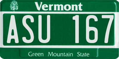 VT license plate ASU167