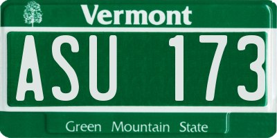 VT license plate ASU173