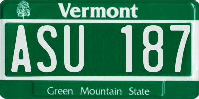 VT license plate ASU187