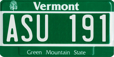 VT license plate ASU191