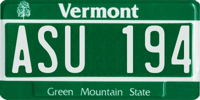 VT license plate ASU194