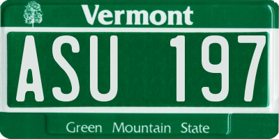 VT license plate ASU197