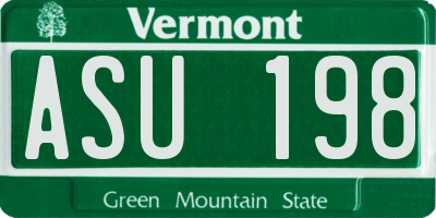 VT license plate ASU198