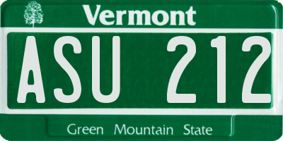 VT license plate ASU212