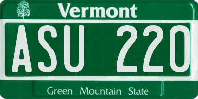 VT license plate ASU220