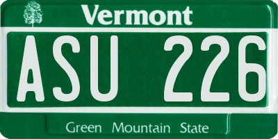 VT license plate ASU226