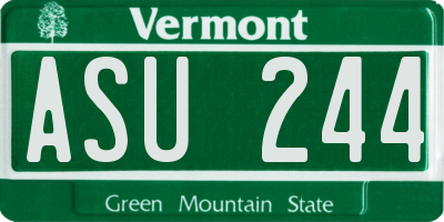 VT license plate ASU244