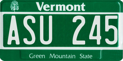 VT license plate ASU245