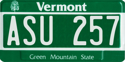 VT license plate ASU257