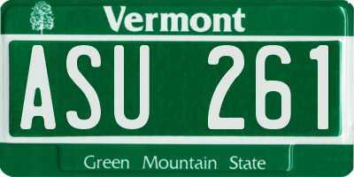 VT license plate ASU261