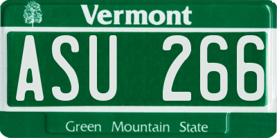 VT license plate ASU266