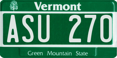 VT license plate ASU270