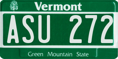 VT license plate ASU272