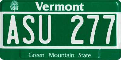 VT license plate ASU277