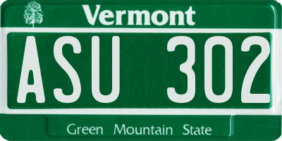 VT license plate ASU302