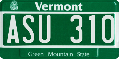 VT license plate ASU310