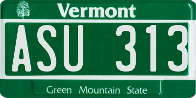 VT license plate ASU313