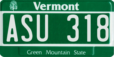 VT license plate ASU318