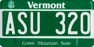 VT license plate ASU320