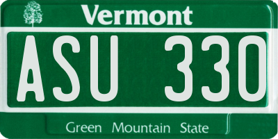 VT license plate ASU330