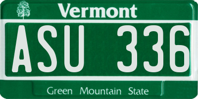 VT license plate ASU336
