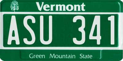 VT license plate ASU341