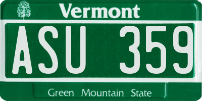 VT license plate ASU359