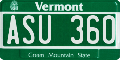 VT license plate ASU360