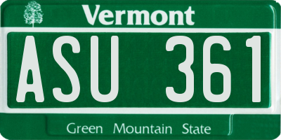 VT license plate ASU361
