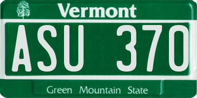 VT license plate ASU370
