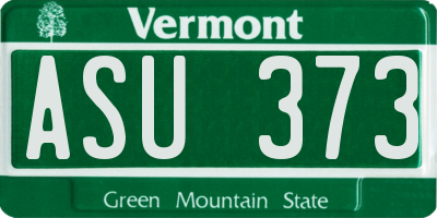 VT license plate ASU373