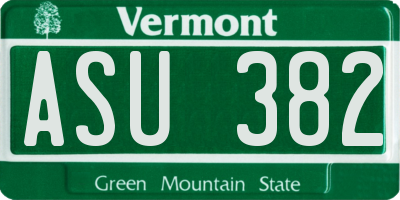 VT license plate ASU382