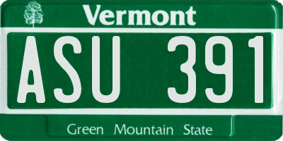 VT license plate ASU391