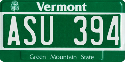 VT license plate ASU394