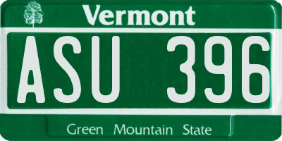 VT license plate ASU396