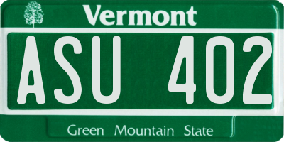 VT license plate ASU402