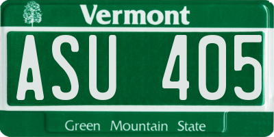 VT license plate ASU405