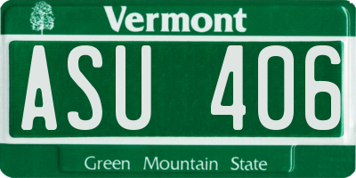 VT license plate ASU406