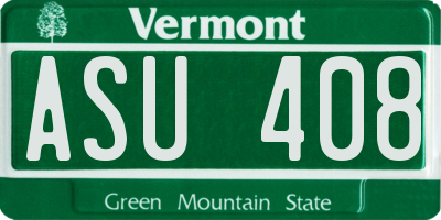 VT license plate ASU408