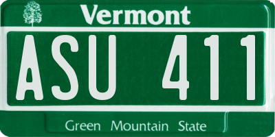VT license plate ASU411