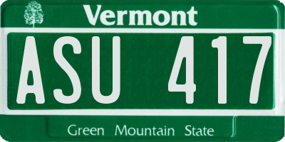 VT license plate ASU417