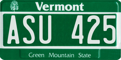 VT license plate ASU425