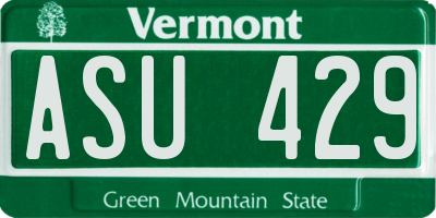 VT license plate ASU429