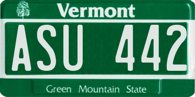 VT license plate ASU442