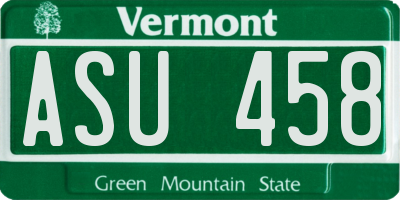 VT license plate ASU458