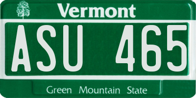 VT license plate ASU465